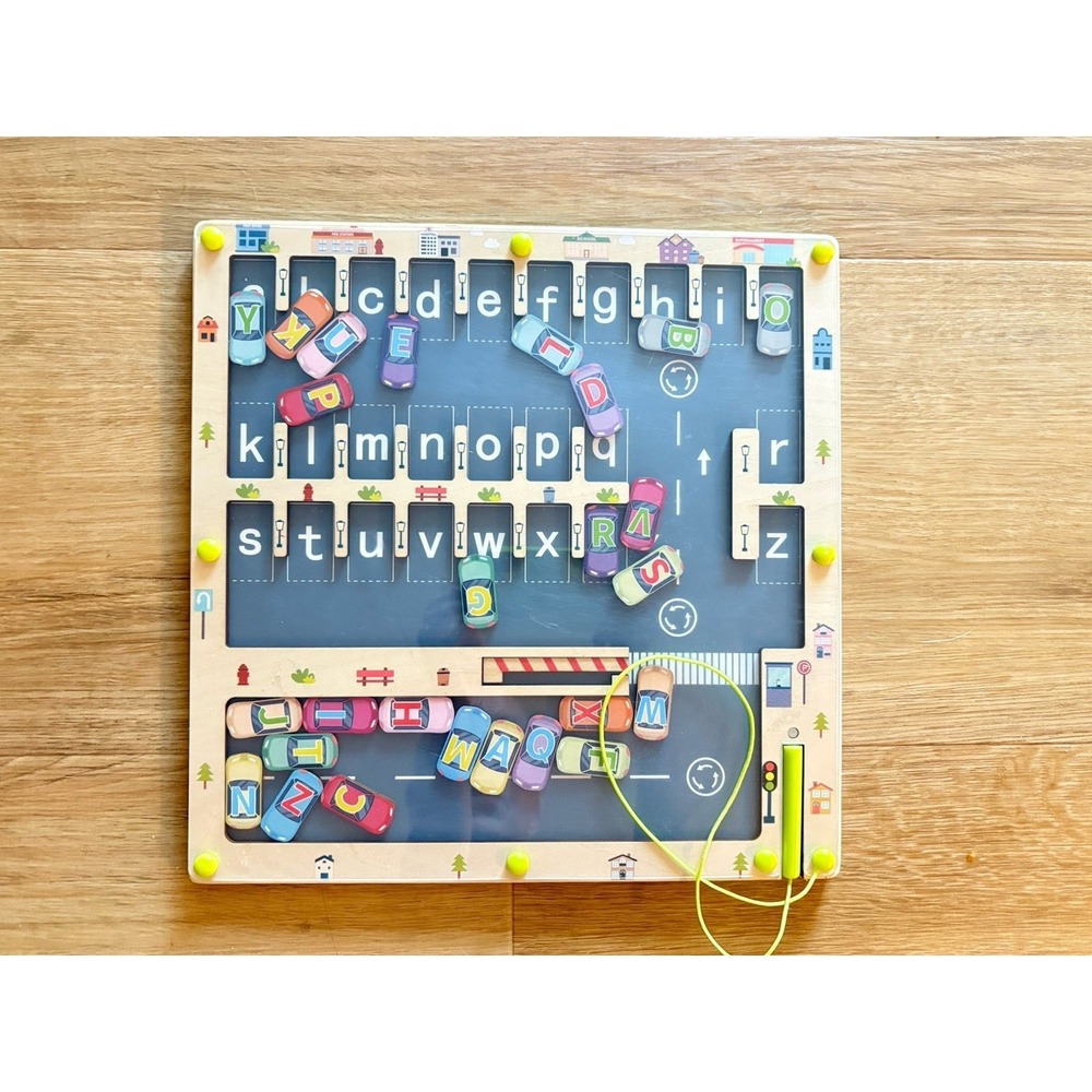Wooden Magnetic Alphabet Maze Letter Puzzle, Montessori Fine Motor Skills Toy...